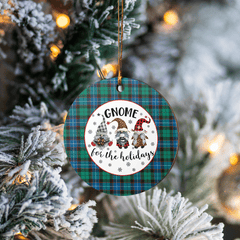 Clan Hunter Ancient Tartan Tartan Crest Gnome Round Ceramic Ornament II84 Hunter Ancient Tartan Tartan Christmas   
