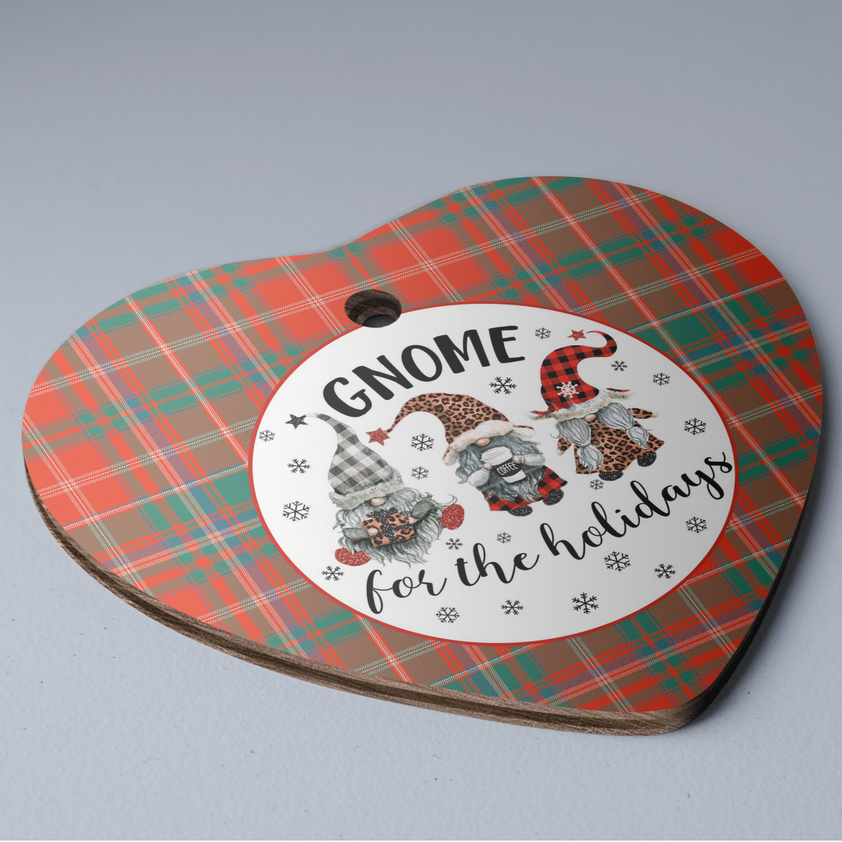 Clan MacDougall Ancient Tartan Tartan Crest Gnome Heart Ceramic Ornament GX20 MacDougall Ancient Tartan Tartan Christmas   