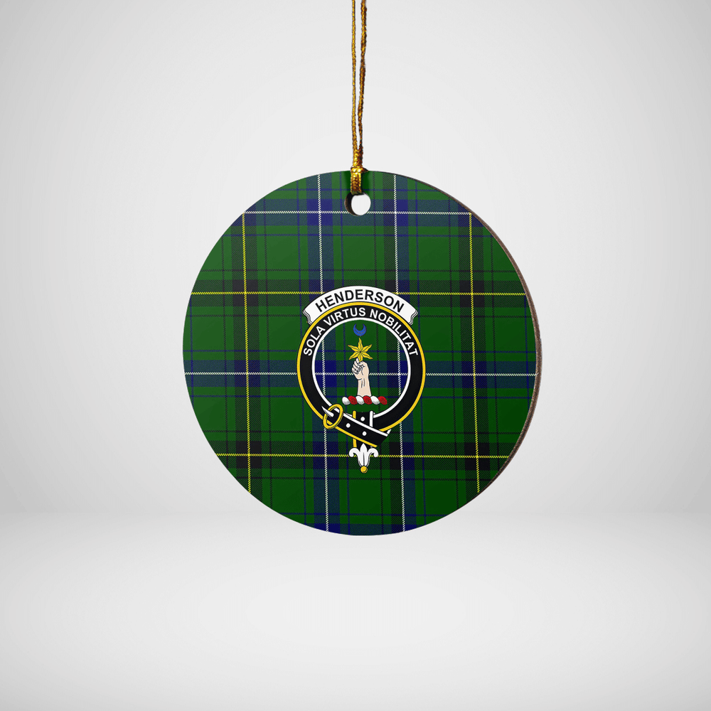 Clan Henderson Modern Tartan Crest Round Ceramic Ornament LB24 Henderson Modern Tartan Tartan Christmas   