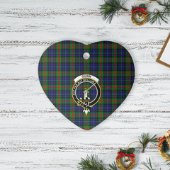 Clan Gunn Tartan Crest Heart Ceramic Ornament BV49 Gunn Tartan Tartan Christmas   