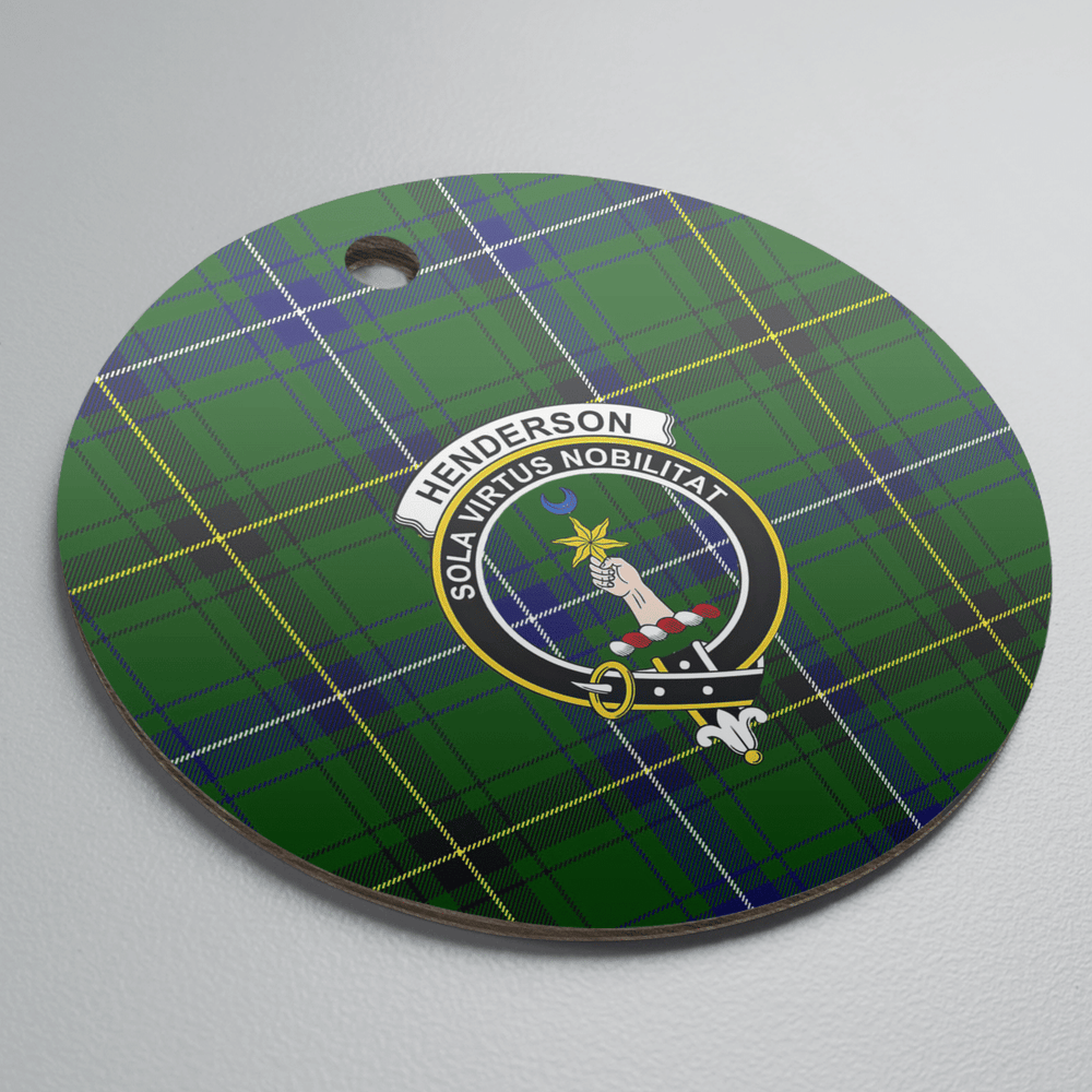 Clan Henderson Modern Tartan Crest Round Ceramic Ornament LB24 Henderson Modern Tartan Tartan Christmas   