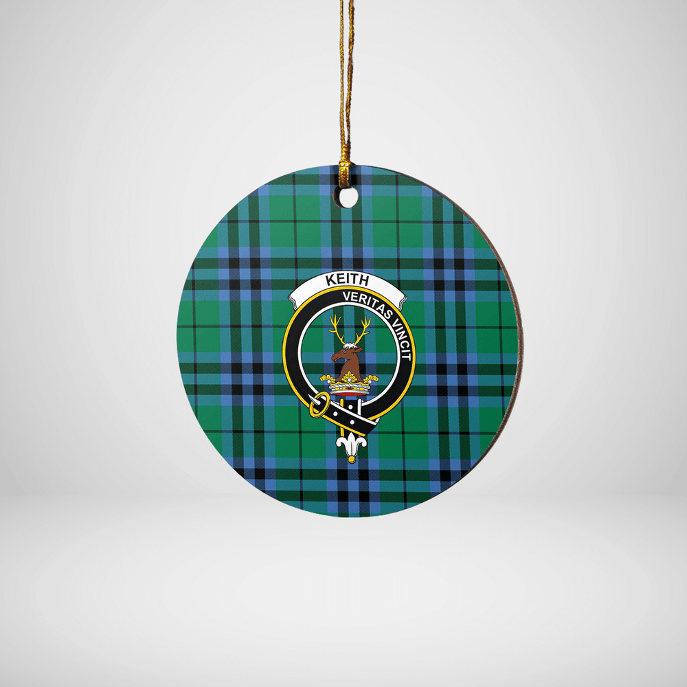 Clan Keith Ancient Tartan Crest Round Ceramic Ornament WN61 Keith Ancient Tartan Tartan Christmas   