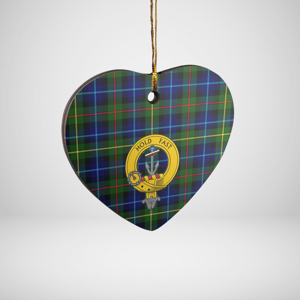 Clan Smith Modern Tartan Crest Heart Ceramic Ornament CX37 Smith Modern Tartan Tartan Christmas   