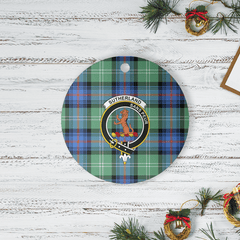 Clan Sutherland Old Ancient Tartan Crest Round Ceramic Ornament VY18 Sutherland Old Ancient Tartan Tartan Christmas   