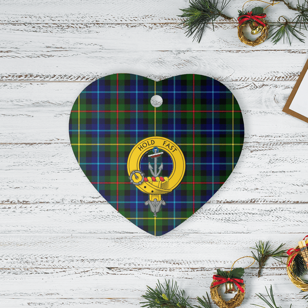 Clan Smith Modern Tartan Crest Heart Ceramic Ornament CX37 Smith Modern Tartan Tartan Christmas   