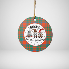 Clan MacKintosh Ancient Tartan Tartan Crest Gnome Round Ceramic Ornament QD21 MacKintosh Ancient Tartan Tartan Christmas   