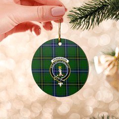 Clan Henderson Modern Tartan Crest Round Ceramic Ornament LB24 Henderson Modern Tartan Tartan Christmas   