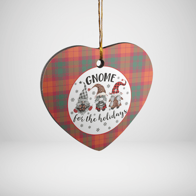 Clan MacNab Ancient Tartan Tartan Crest Gnome Heart Ceramic Ornament