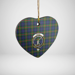 Clan Gunn Tartan Crest Heart Ceramic Ornament BV49 Gunn Tartan Tartan Christmas   