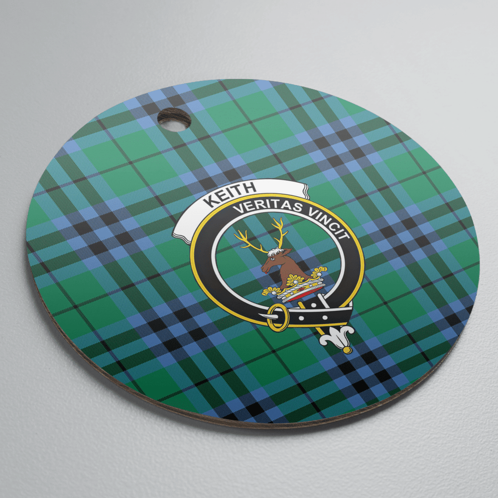 Clan Keith Ancient Tartan Crest Round Ceramic Ornament WN61 Keith Ancient Tartan Tartan Christmas   