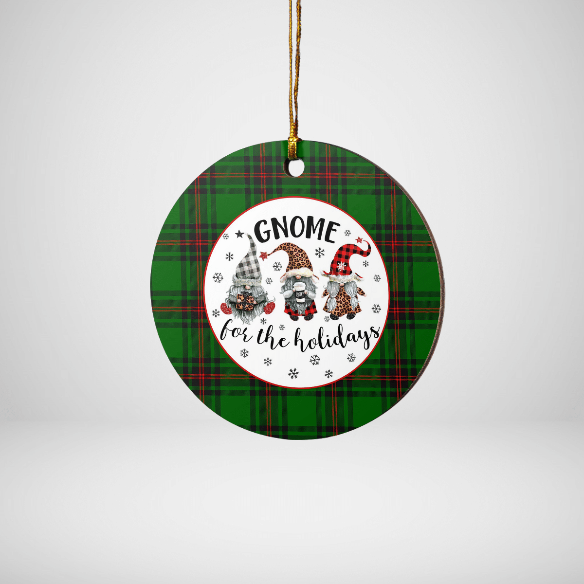 Clan Orrock (Fife) Tartan Tartan Crest Gnome Round Ceramic Ornament GE73 Orrock (Fife) Tartan Tartan Christmas   
