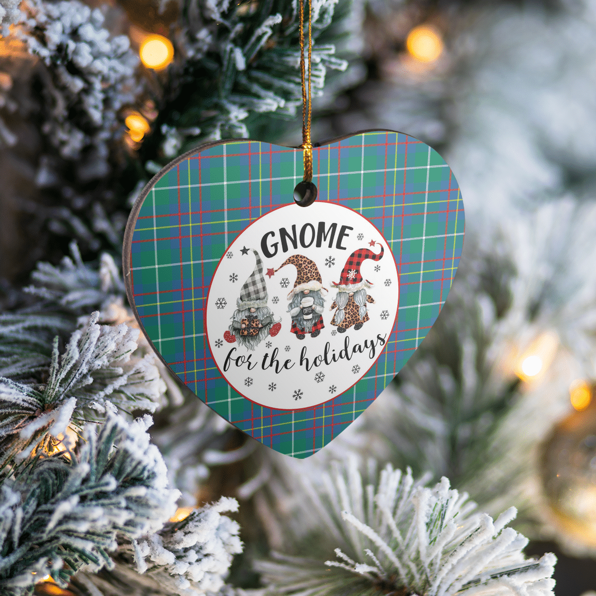 Clan Inglis Ancient Tartan Tartan Crest Gnome Heart Ceramic Ornament NO92 Inglis Ancient Tartan Tartan Christmas   