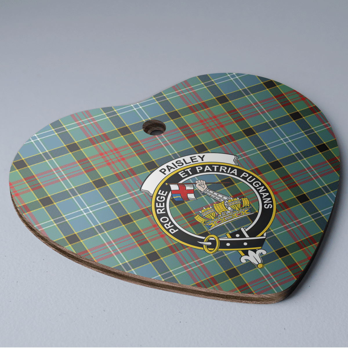 Clan Paisley District Tartan Crest Heart Ceramic Ornament CQ79 Paisley District Tartan Tartan Christmas   