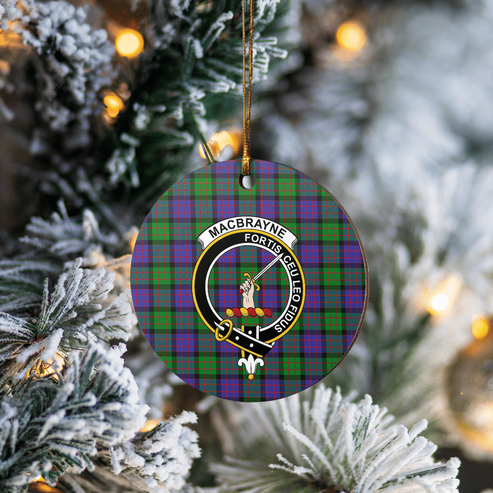Clan MacBrayne Tartan Crest Round Ceramic Ornament QG98 MacBrayne Tartan Tartan Christmas   