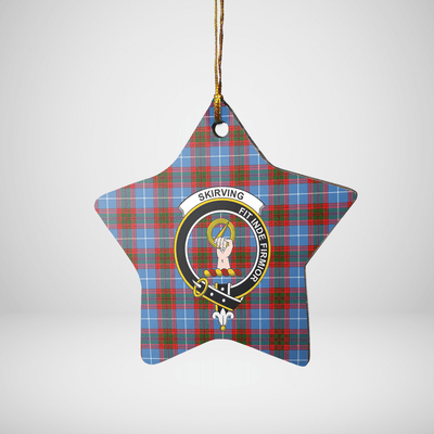 Clan Skirving (Edinburgh) Tartan Crest Star Ceramic Ornament