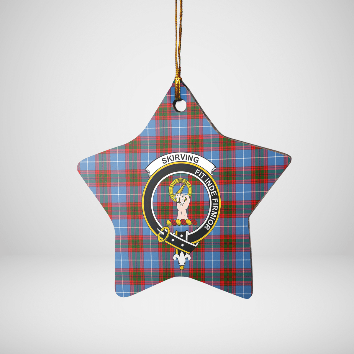 Clan Skirving (Edinburgh) Tartan Crest Star Ceramic Ornament RC33 Skirving (Edinburgh) Tartan Tartan Christmas   