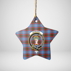 Clan Skirving (Edinburgh) Tartan Crest Star Ceramic Ornament RC33 Skirving (Edinburgh) Tartan Tartan Christmas   