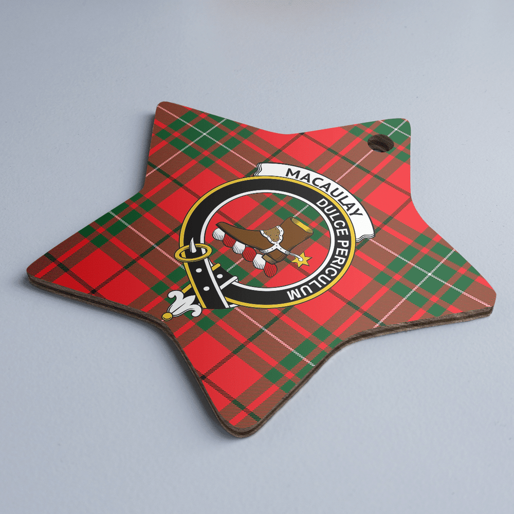 Clan MacAulay Modern Tartan Crest Star Ceramic Ornament WT77 MacAulay Modern Tartan Tartan Christmas   