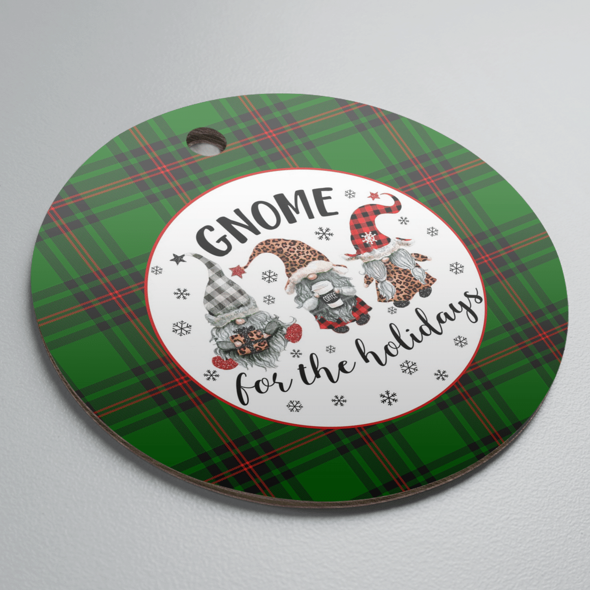 Clan Orrock (Fife) Tartan Tartan Crest Gnome Round Ceramic Ornament GE73 Orrock (Fife) Tartan Tartan Christmas   