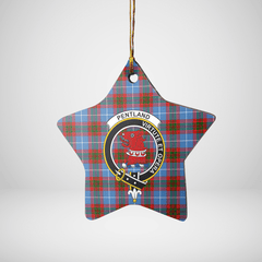 Clan Pentland (Edinburgh) Tartan Crest Star Ceramic Ornament DE79 Pentland (Edinburgh) Tartan Tartan Christmas   