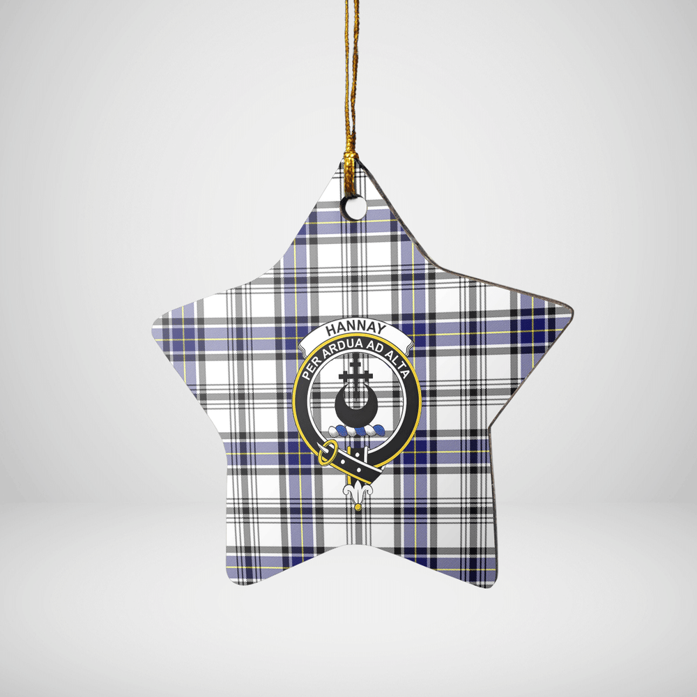 Clan Hannay Tartan Crest Star Ceramic Ornament MV67 Hannay Tartan Tartan Christmas   