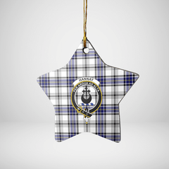 Clan Hannay Tartan Crest Star Ceramic Ornament MV67 Hannay Tartan Tartan Christmas   