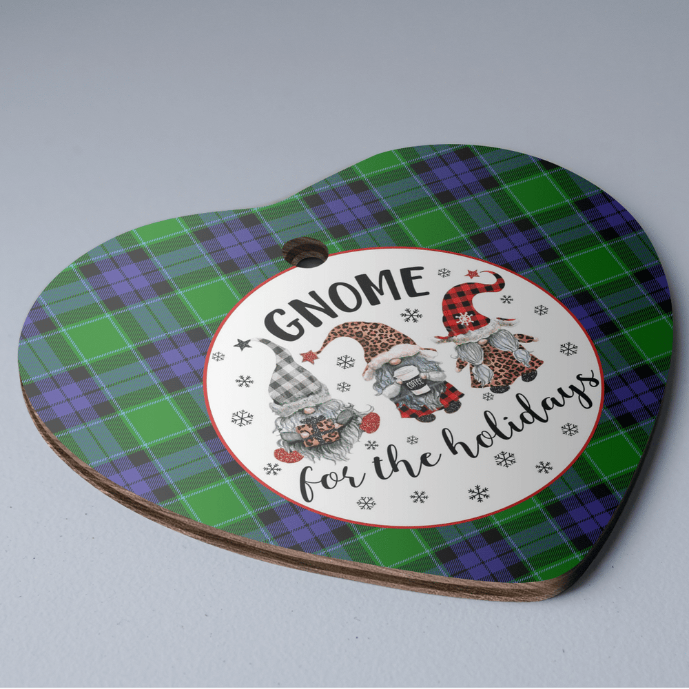 Clan Haldane 2 Tartan Tartan Crest Gnome Heart Ceramic Ornament VK72 Haldane 2 Tartan Tartan Christmas   
