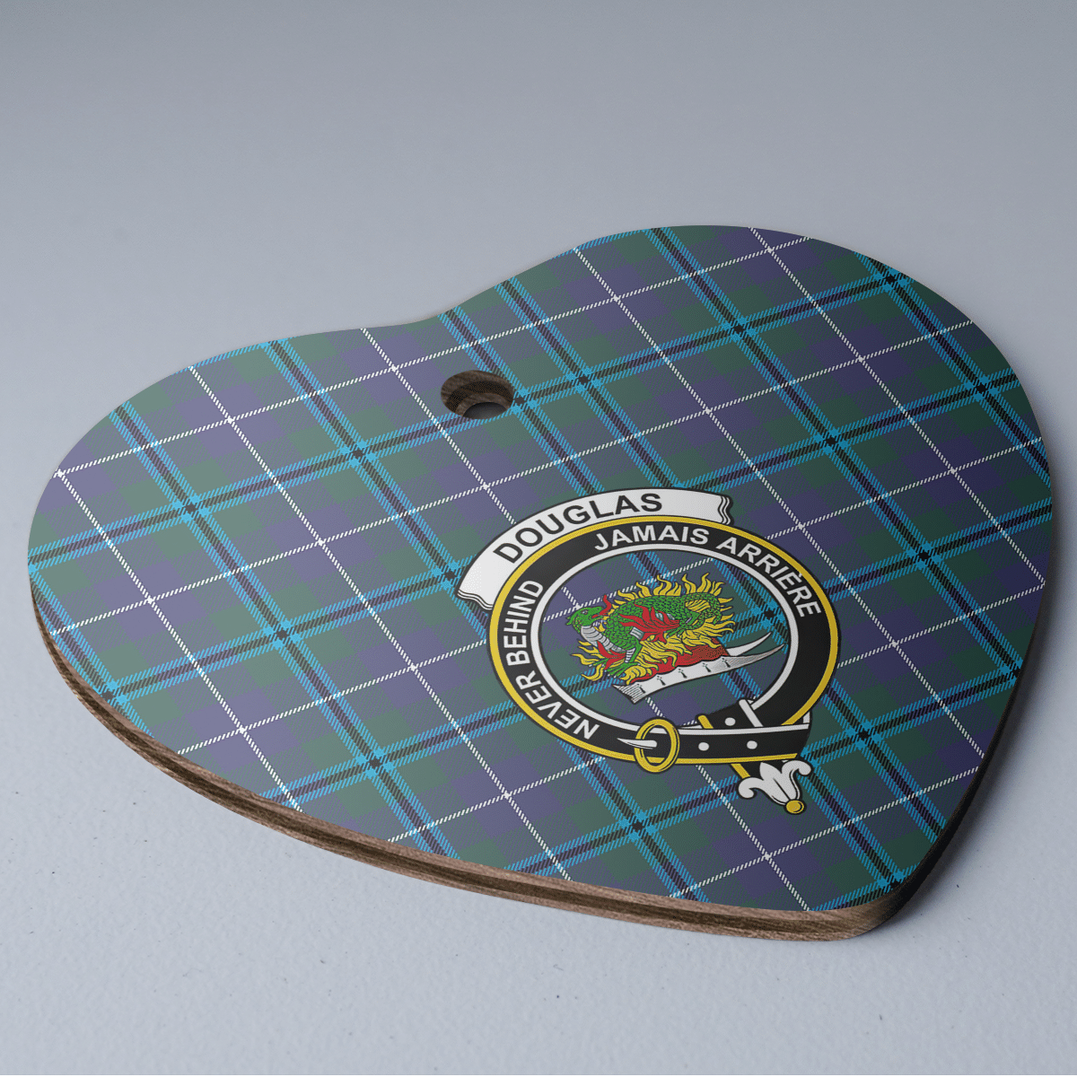 Clan Douglas Modern Tartan Crest Heart Ceramic Ornament TH27 Douglas Modern Tartan Tartan Christmas   