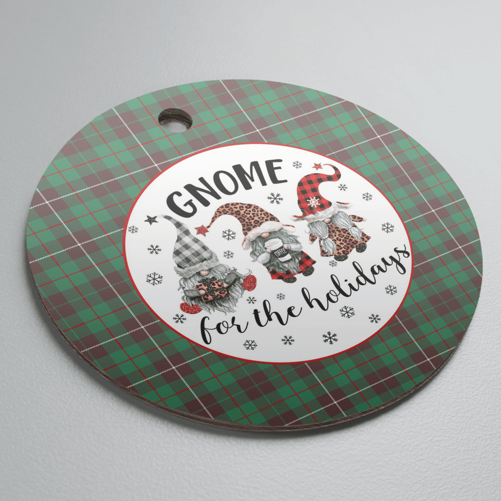 Clan MacKinnon Hunting Ancient Tartan Tartan Crest Gnome Round Ceramic Ornament IJ93 MacKinnon Hunting Ancient Tartan Tartan Christmas   