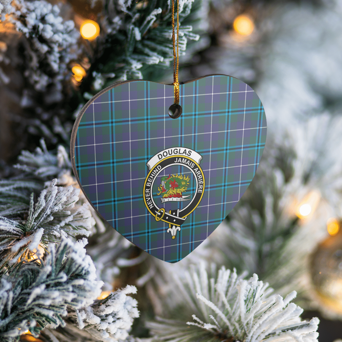 Clan Douglas Modern Tartan Crest Heart Ceramic Ornament TH27 Douglas Modern Tartan Tartan Christmas   