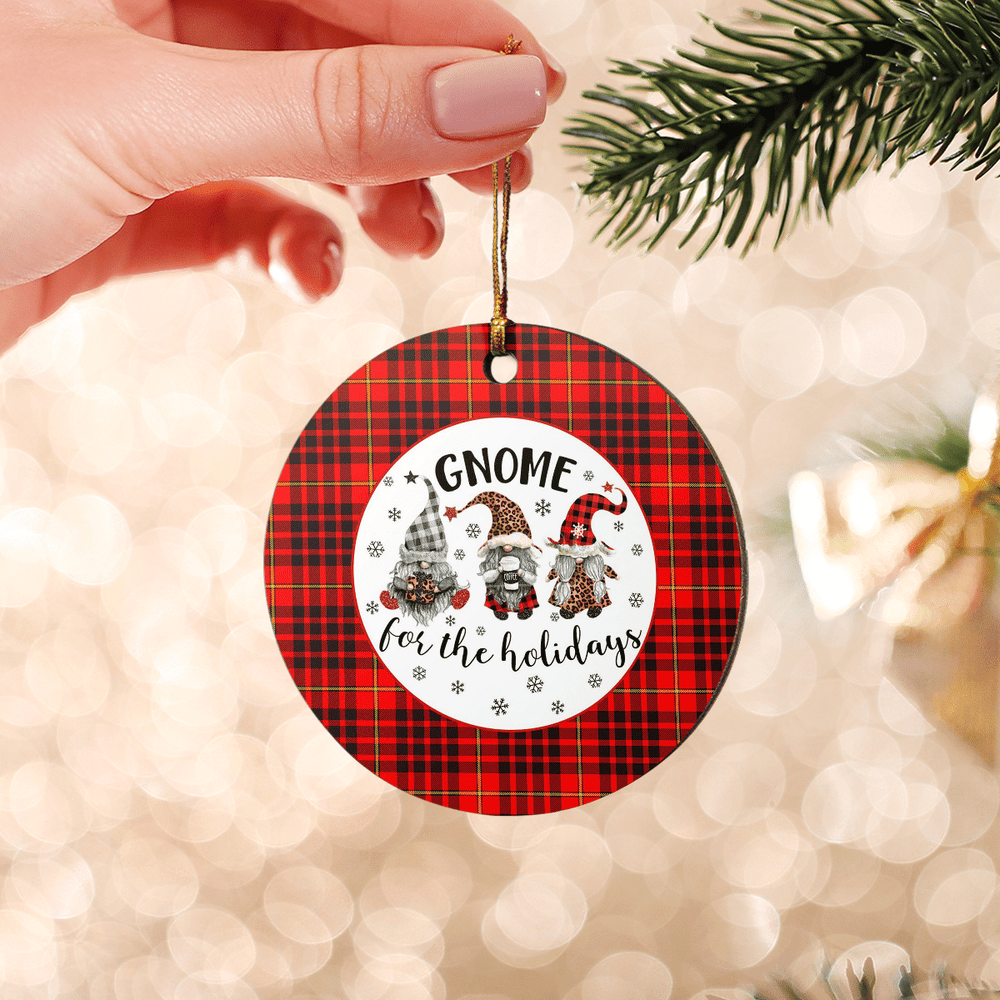 Clan MacIan Tartan Tartan Crest Gnome Round Ceramic Ornament FP76 MacIan Tartan Tartan Christmas   