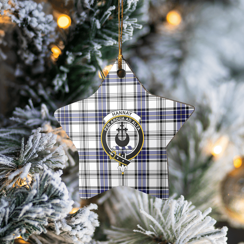 Clan Hannay Tartan Crest Star Ceramic Ornament MV67 Hannay Tartan Tartan Christmas   
