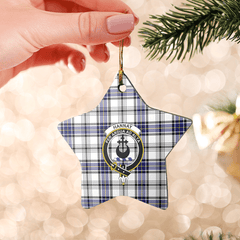 Clan Hannay Tartan Crest Star Ceramic Ornament MV67 Hannay Tartan Tartan Christmas   