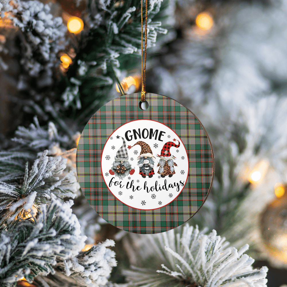 Clan Craig Ancient Tartan Tartan Crest Gnome Round Ceramic Ornament XY91 Craig Ancient Tartan Tartan Christmas   