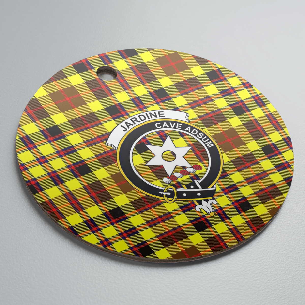 Clan Jardine Tartan Crest Round Ceramic Ornament LT29 Jardine Tartan Tartan Christmas   