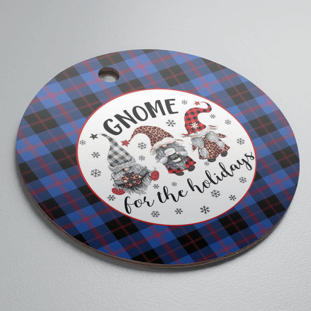 Clan Maule Tartan Tartan Crest Gnome Round Ceramic Ornament JA66 Maule Tartan Tartan Christmas   