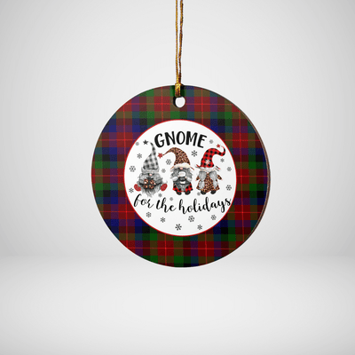 Clan Tennant Tartan Tartan Crest Gnome Round Ceramic Ornament
