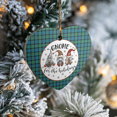 Clan MacEwen Ancient Tartan Tartan Crest Gnome Heart Ceramic Ornament HR72 MacEwen Ancient Tartan Tartan Christmas   