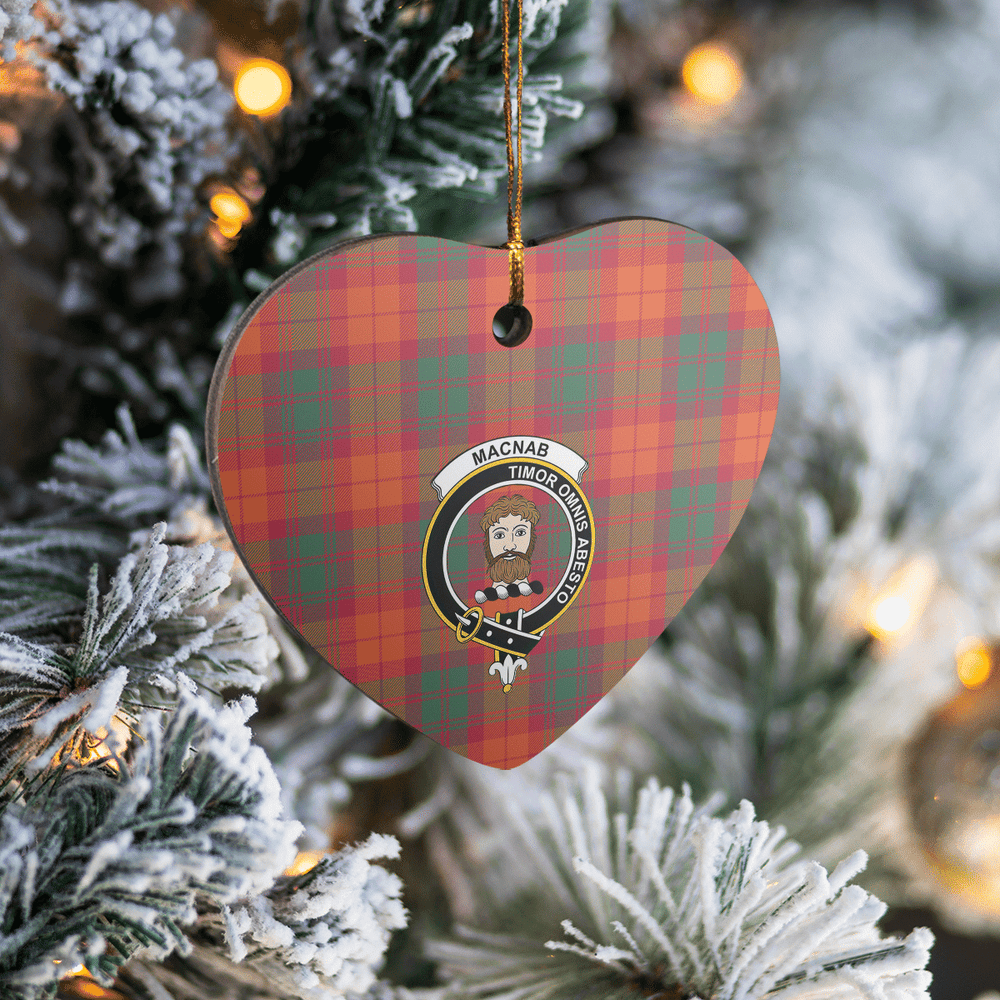 Clan MacNab Ancient Tartan Crest Heart Ceramic Ornament DB84 MacNab Ancient Tartan Tartan Christmas   