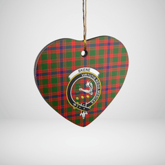 Clan Skene Modern Tartan Crest Heart Ceramic Ornament GZ28 Skene Modern Tartan Tartan Christmas   