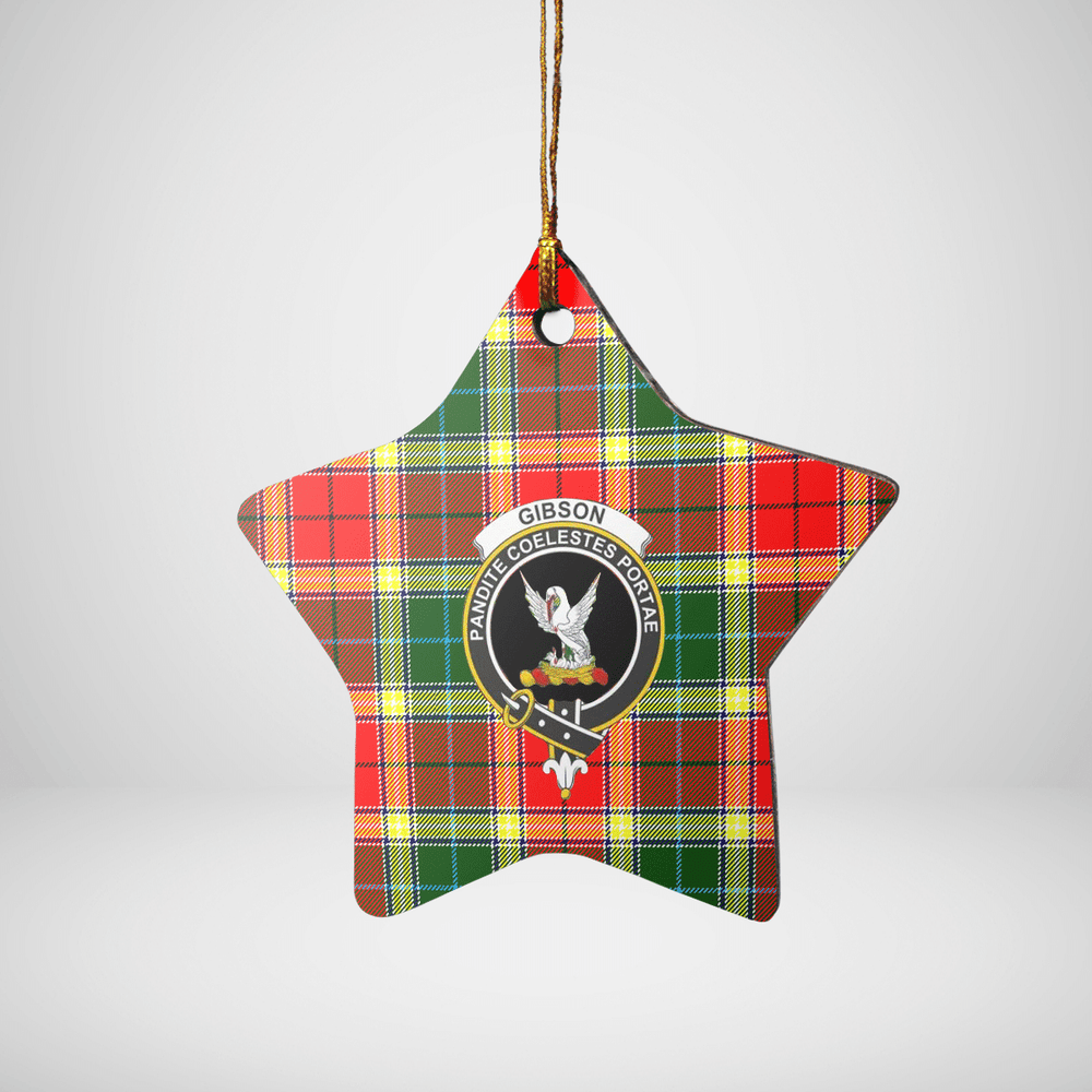 Clan Gibbs Tartan Crest Star Ceramic Ornament PH81 Gibbs Tartan Tartan Christmas   