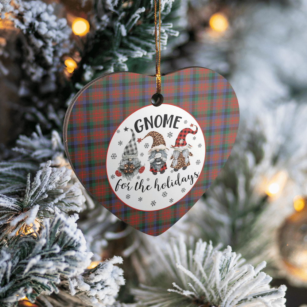 Clan MacDuff Hunting Modern Tartan Tartan Crest Gnome Heart Ceramic Ornament AJ70 MacDuff Hunting Modern Tartan Tartan Christmas   