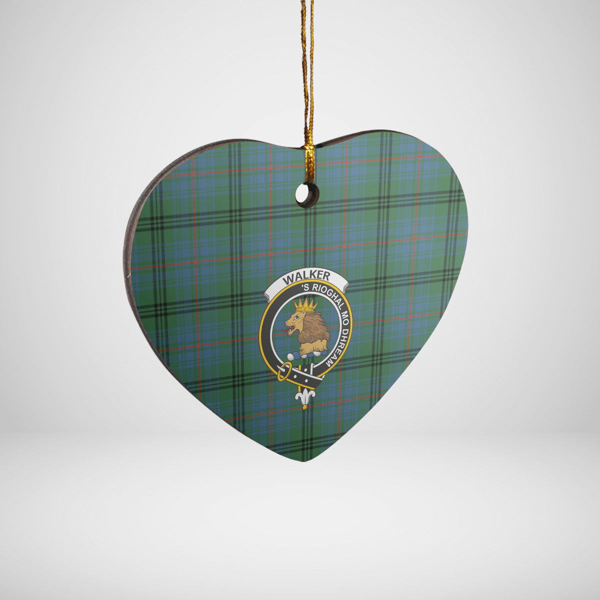 Clan Walker Hunting Ancient Tartan Crest Heart Ceramic Ornament UA94 Walker Hunting Ancient Tartan Tartan Christmas   