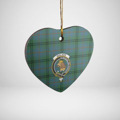Clan Walker Hunting Ancient Tartan Crest Heart Ceramic Ornament UA94 Walker Hunting Ancient Tartan Tartan Christmas   