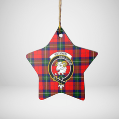 Clan Ruthven Modern Tartan Crest Star Ceramic Ornament HB19 Ruthven Modern Tartan Tartan Christmas   