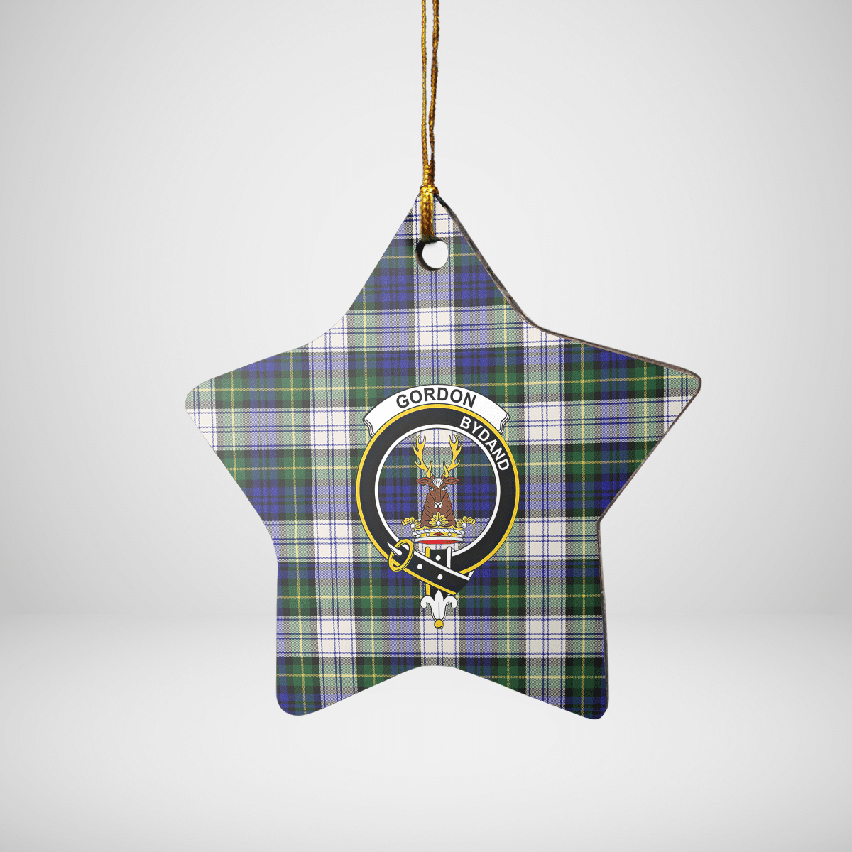 Clan Gordon Dress Modern Tartan Crest Star Ceramic Ornament WM49 Gordon Dress Modern Tartan Tartan Christmas   