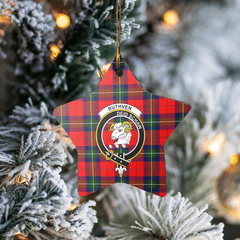 Clan Ruthven Modern Tartan Crest Star Ceramic Ornament HB19 Ruthven Modern Tartan Tartan Christmas   