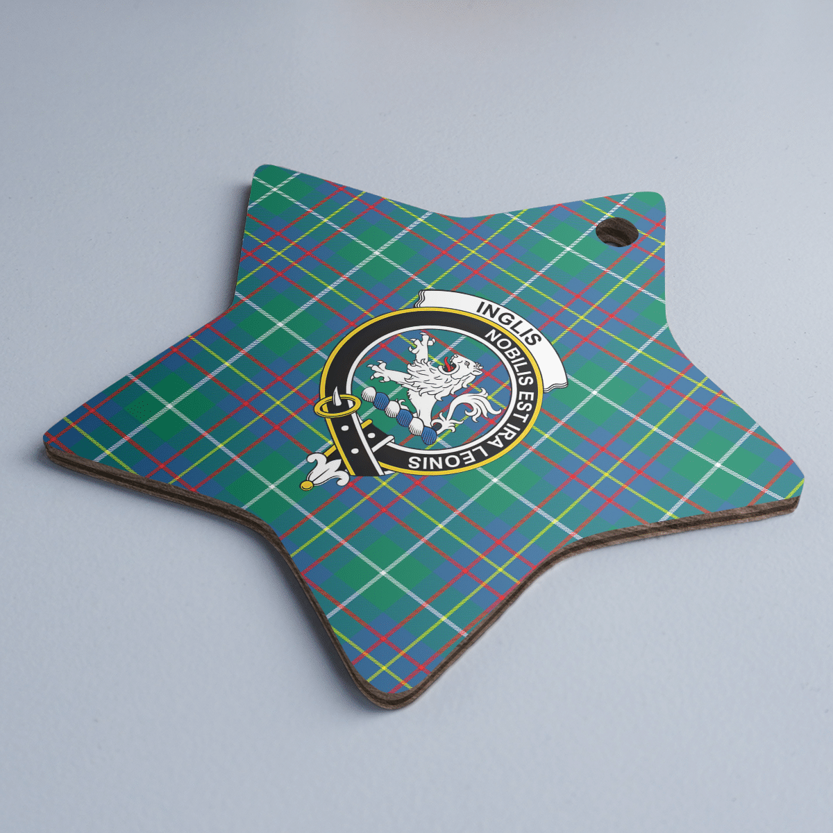Clan Inglis Ancient Tartan Crest Star Ceramic Ornament MW79 Inglis Ancient Tartan Tartan Christmas   