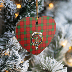 Clan Maxwell Tartan Crest Heart Ceramic Ornament ZN42 Maxwell Tartan Tartan Christmas   