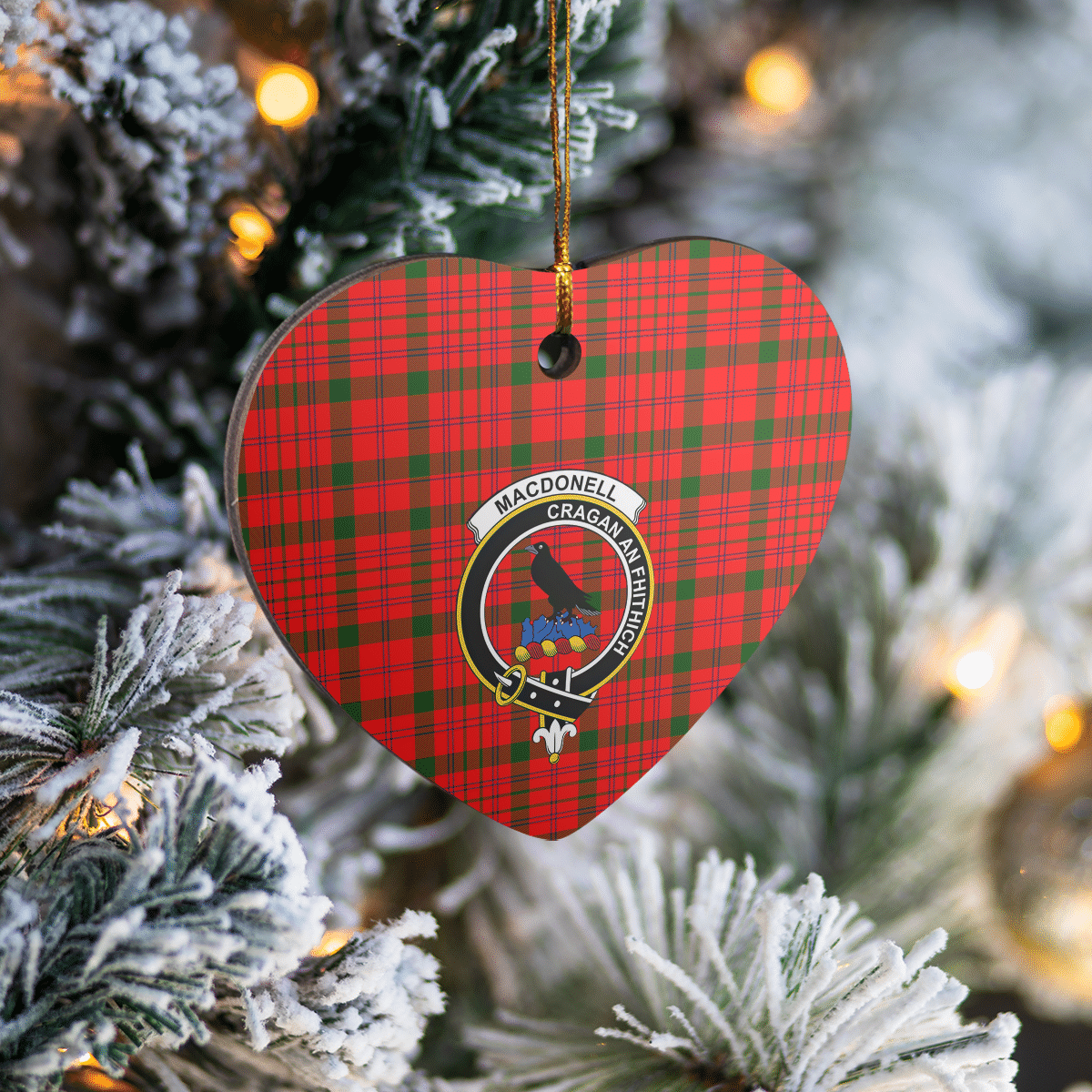 Clan MacDonnell of Keppoch Modern Tartan Crest Heart Ceramic Ornament WA25 MacDonnell of Keppoch Modern Tartan Tartan Christmas   